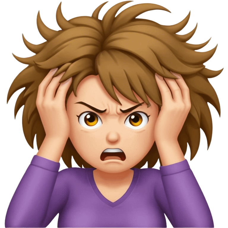 angry mom pulling her hair emoji