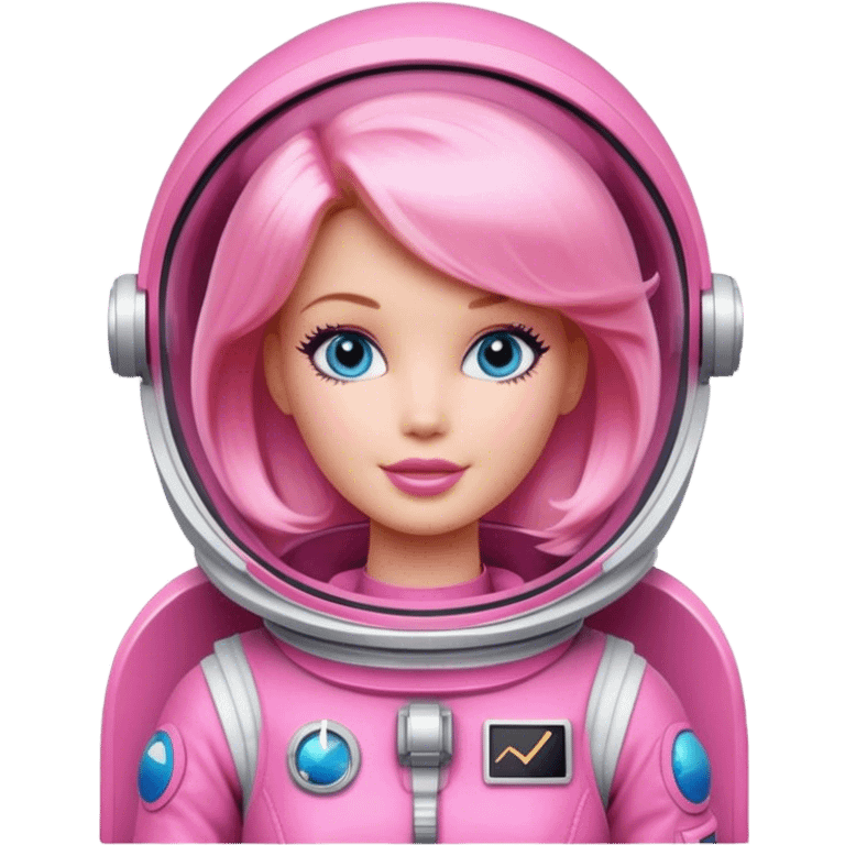 Barbie wearing a pink astronaut outfit  emoji