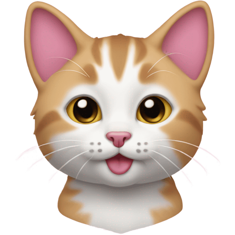 kitten with pink nose and pink ears emoji