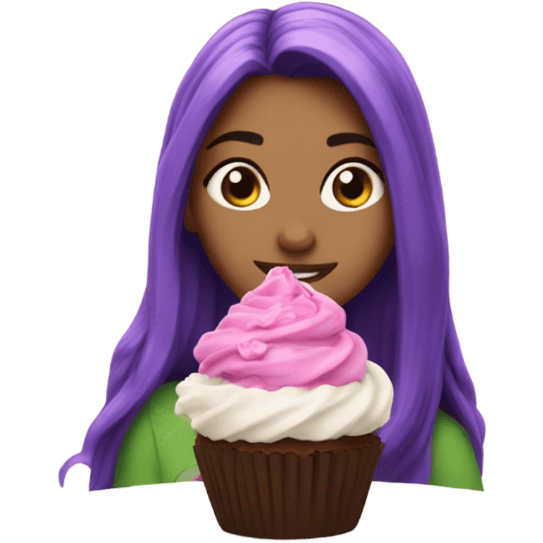 bridget from descendants eating a cupcake emoji