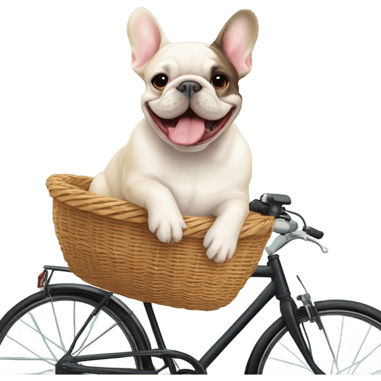 French bulldog riding bike emoji