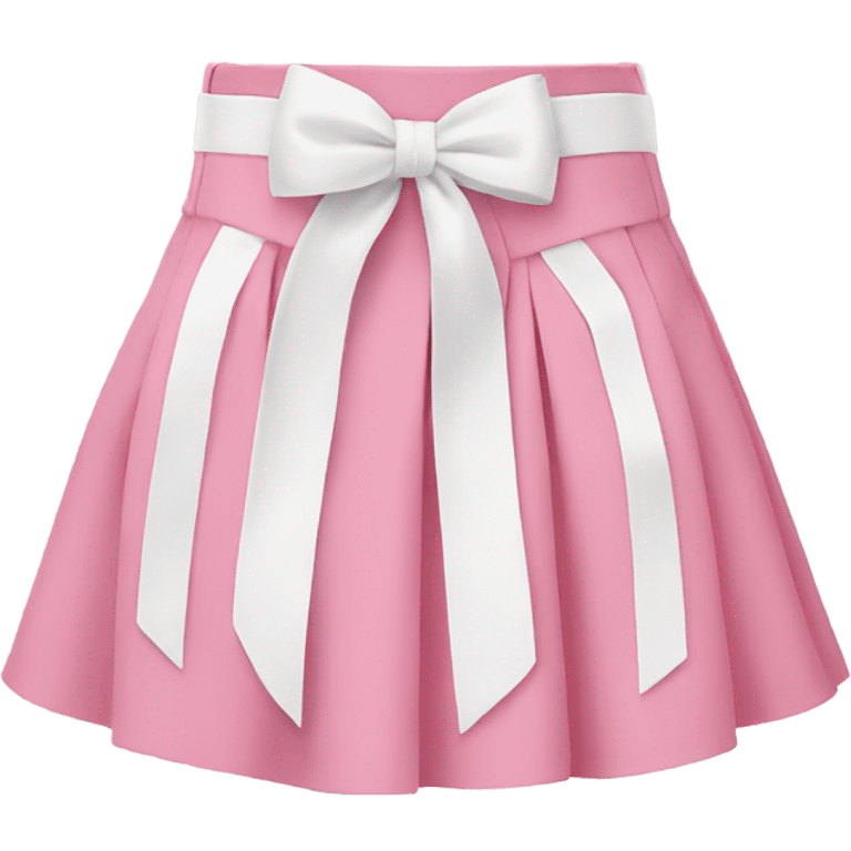 Mini skirt pink white cute Korean with ribbons emoji