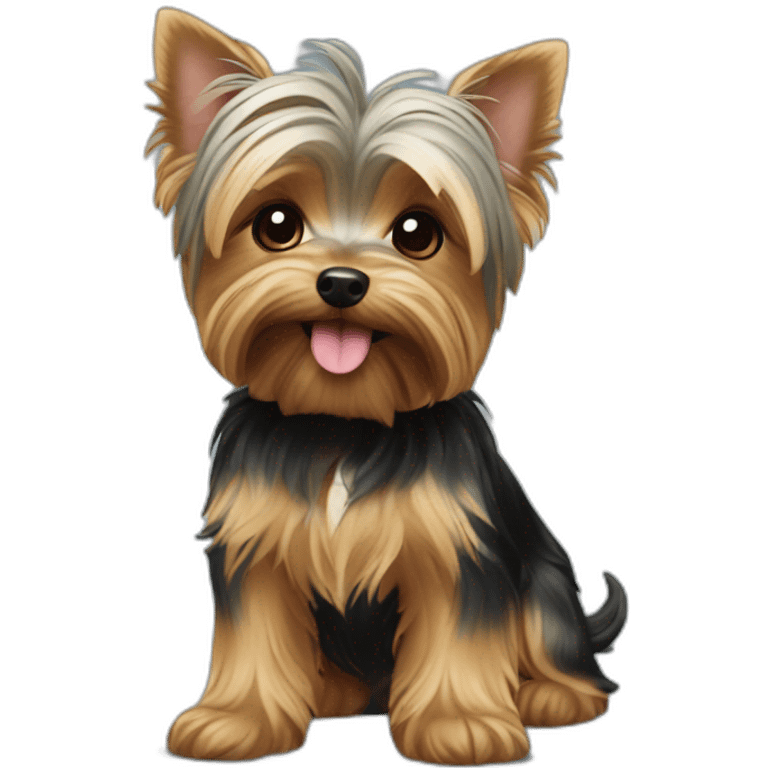 Yorkshire terrier chupando chupete emoji