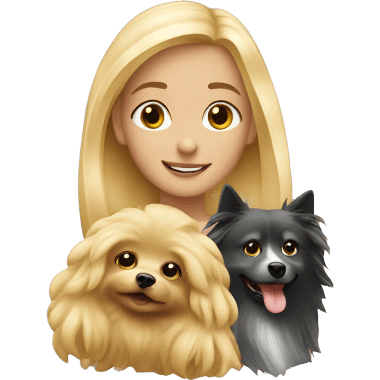 blonde girl with a spitz emoji