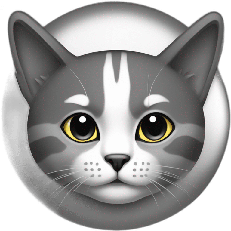 Main coin cat black and white emoji