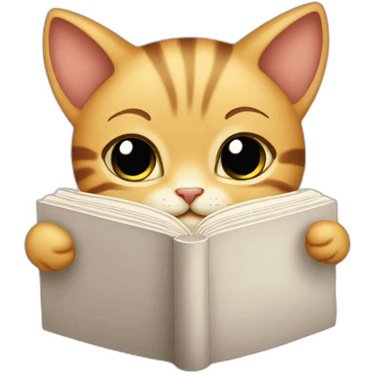 cute baby cat reading a book emoji