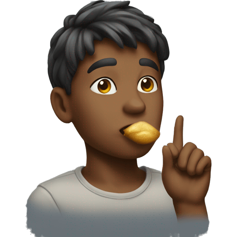 a boy blowing a kiss emoji