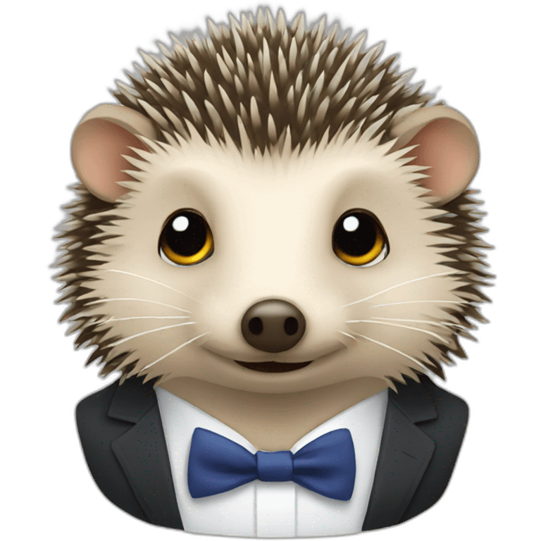 hedgehog with tie emoji