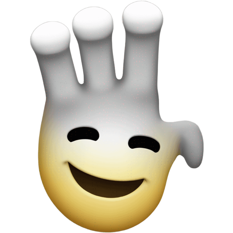 Smiley face with middle fingers up emoji