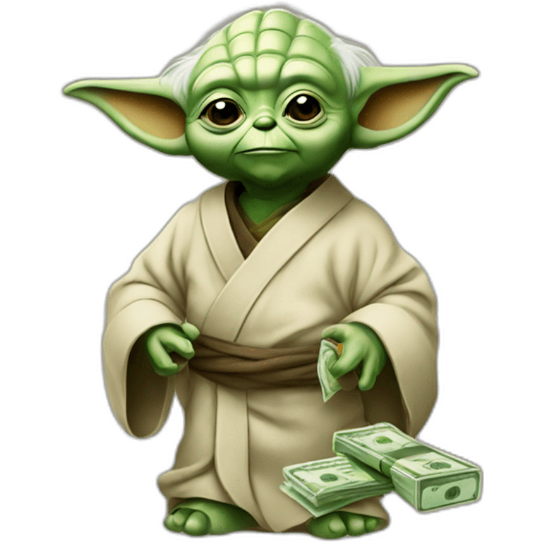 Yoda with money emoji