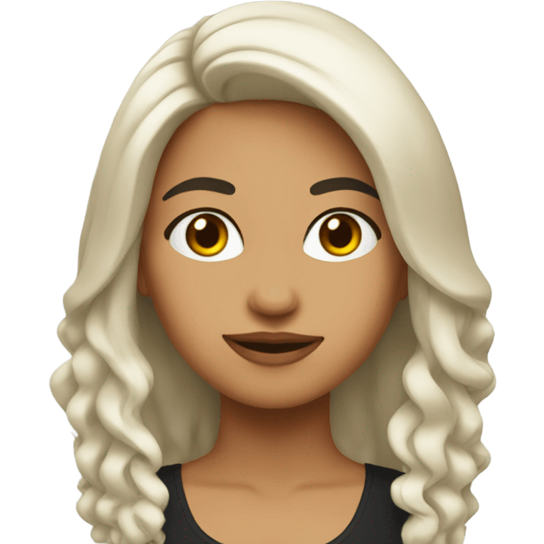 Chica blanca con cabello largo negro  emoji