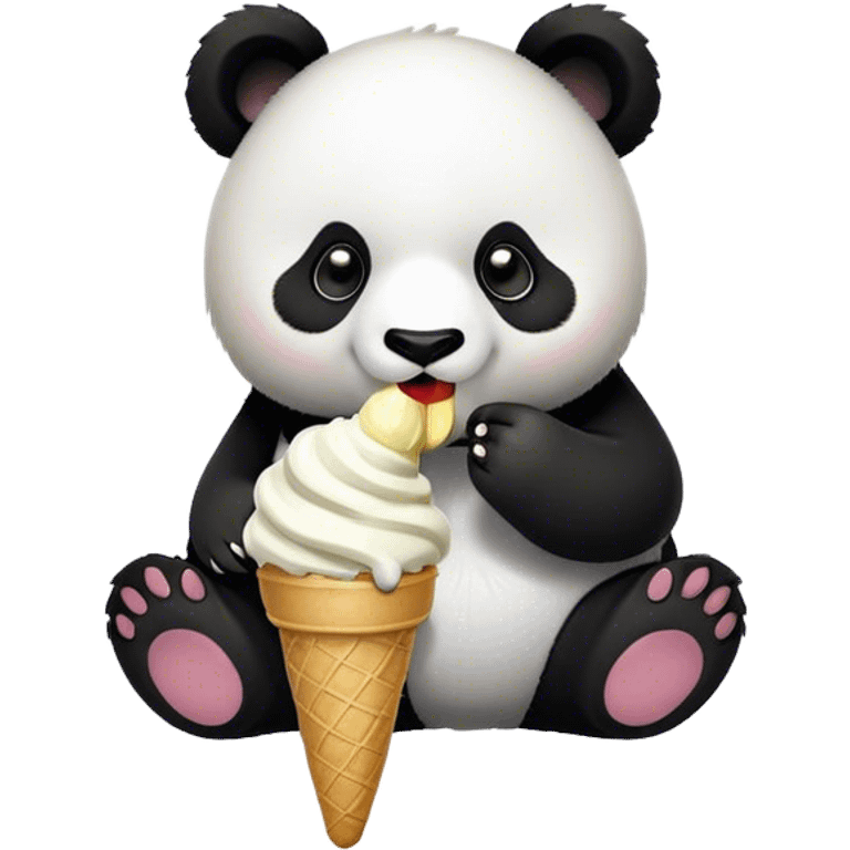 Panda eating ice cream emoji