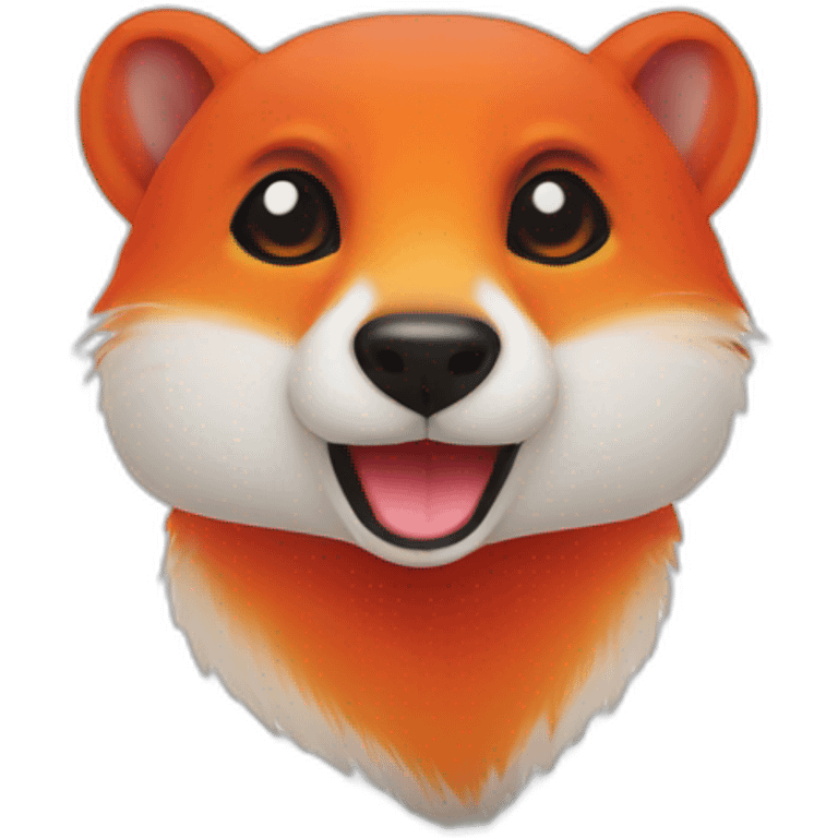 mongoose red white orange on a pillow emoji