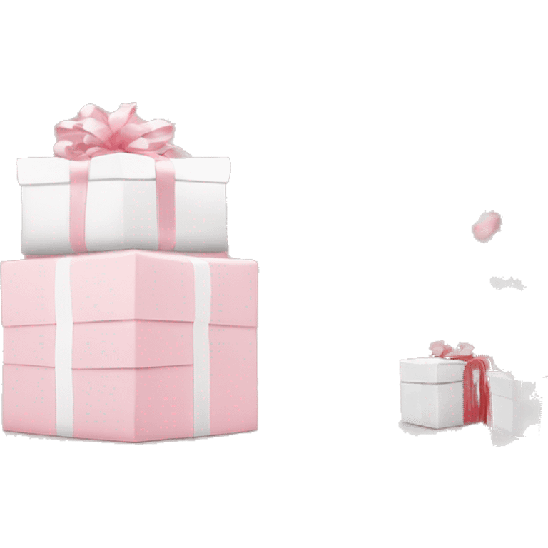 Light pink Christmas gifts under a white Christmas tree  emoji