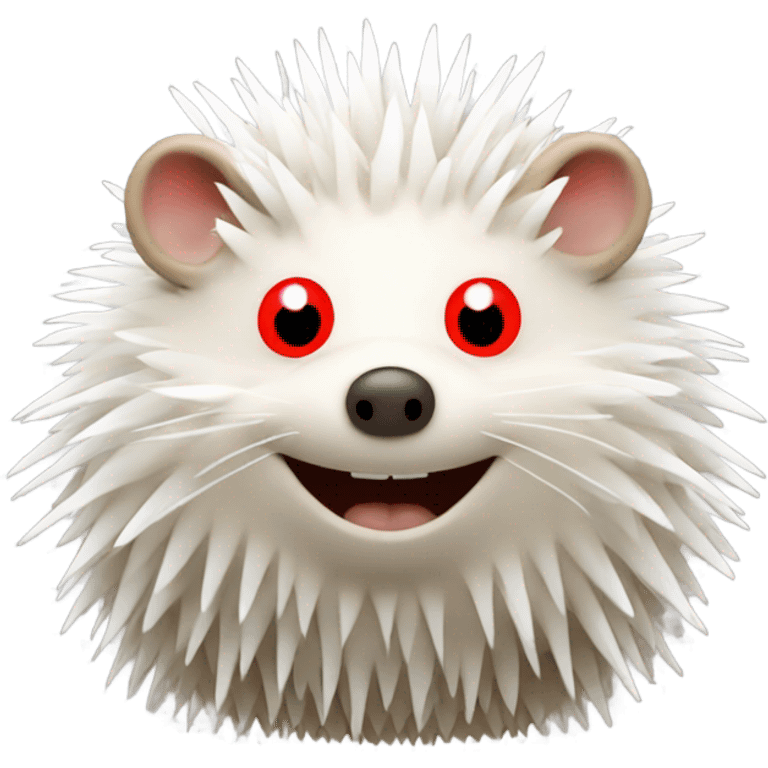 smiling red-eyed albino hedgehog  emoji