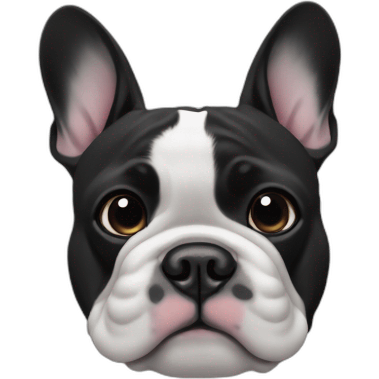 black and white French bulldog emoji