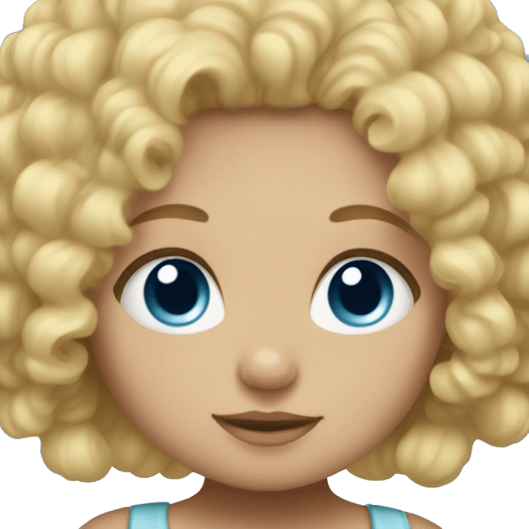 BLONDE HAIR BLUE EYE BABY GIRL WITH CURLY HAIR emoji