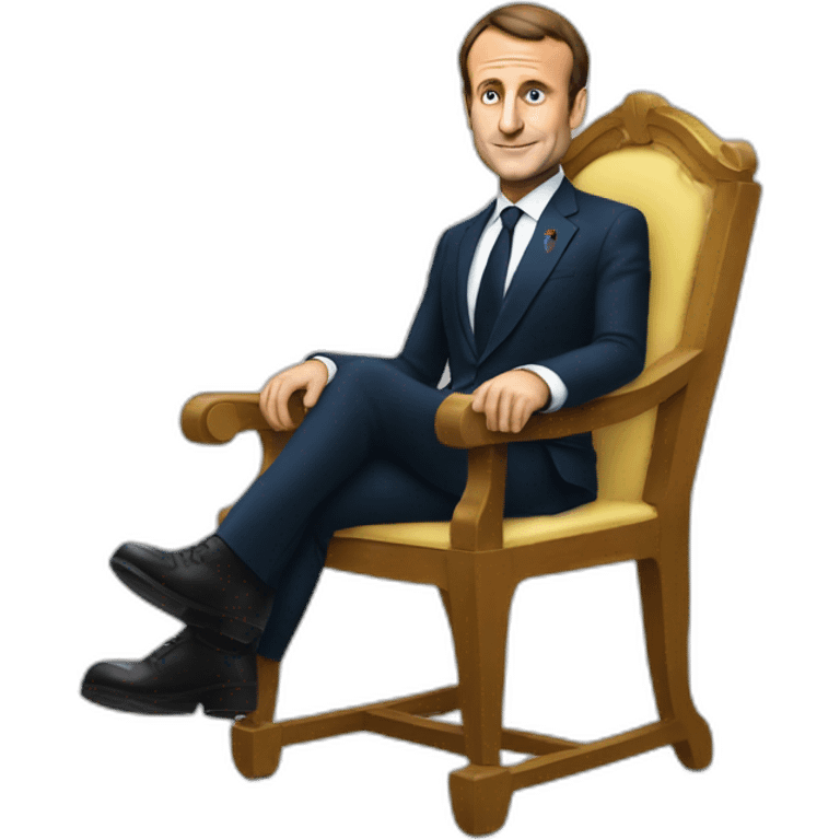 Emmanuel Macron sur une chaise emoji