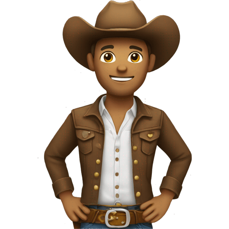 basic cowboy emoji with peaceful smile emoji