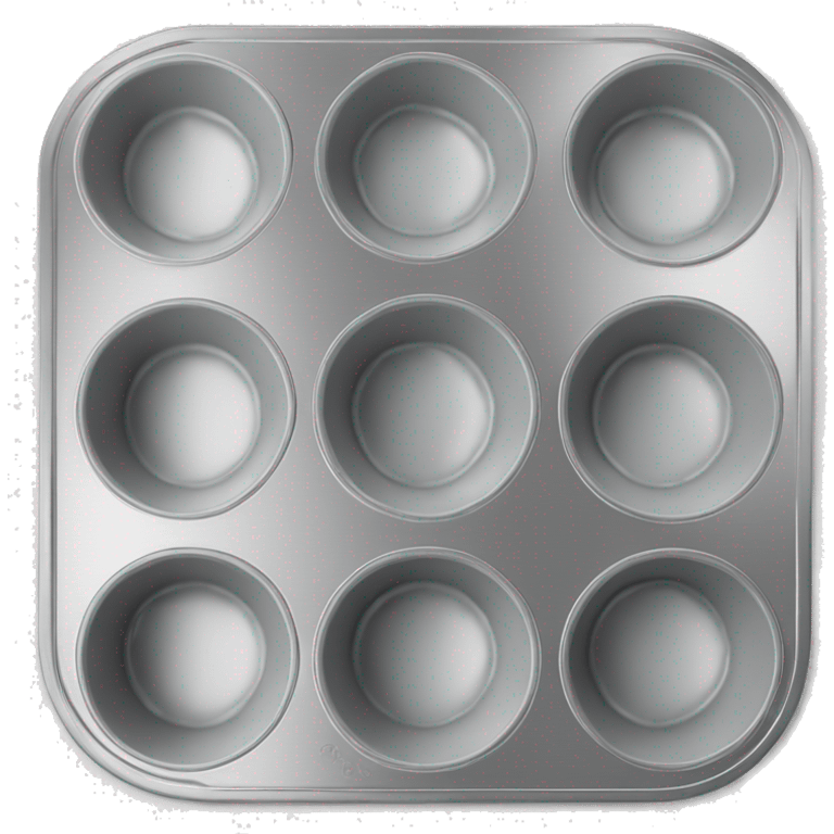 Realistic flat silver metallic muffin pan emoji