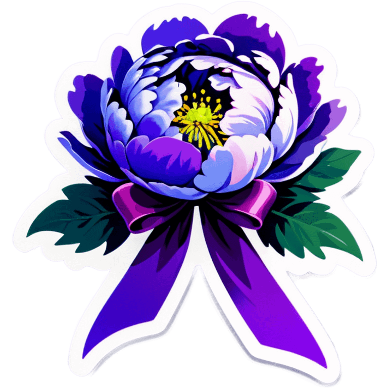 Purple peony tied with a light purple ribbon  emoji