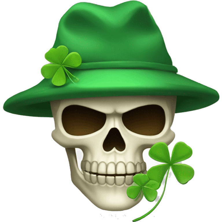 a hooded skull soldier with 4 leafed clover emoji