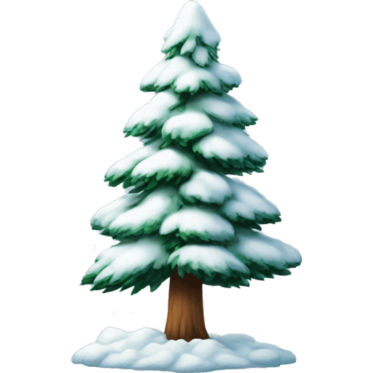 Pine Tree With Snow on It emoji