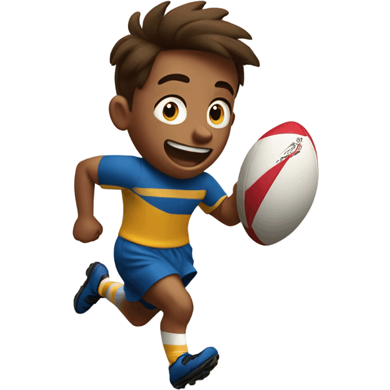 Boy playing rugby  emoji