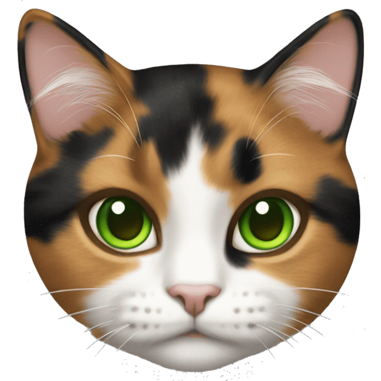 calico cat green eyes  emoji