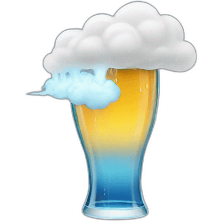 thunderstorm drinking beer emoji