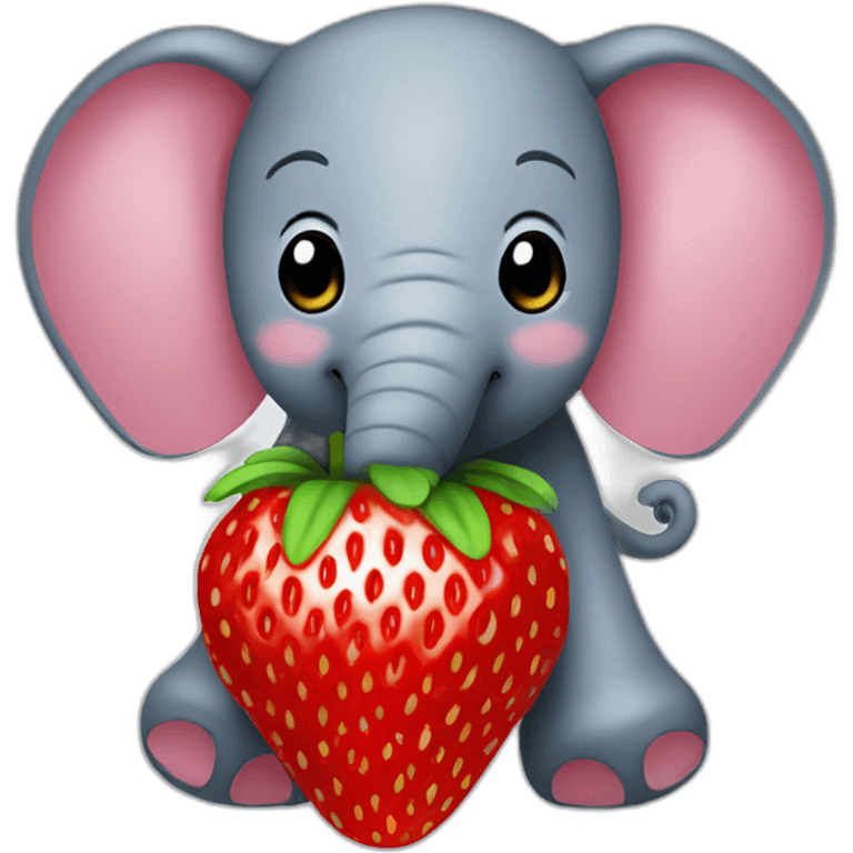 Elephant strawberry emoji