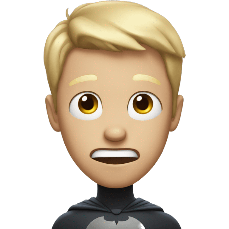 Batman with a shocked face emoji