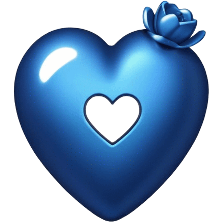 Just a simple heart bud the dark metalic blue emoji