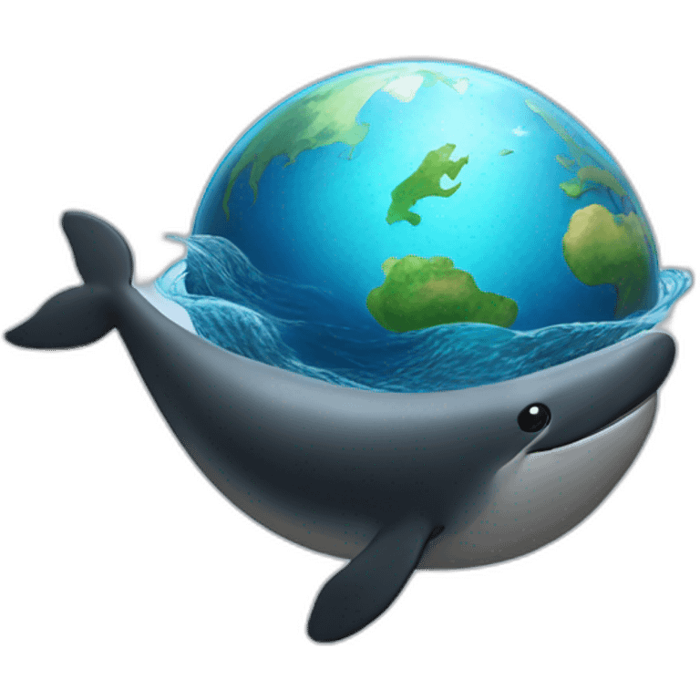 Earth on whale emoji