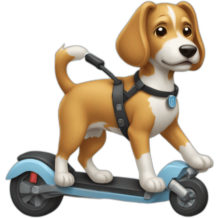 Un chien sur une trottinette électrique emoji