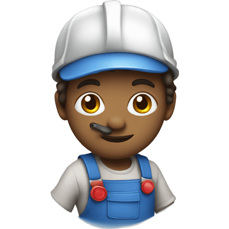 love plumber with blue emoji