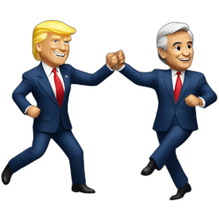 donald trump y sebastian piñera bailando emoji