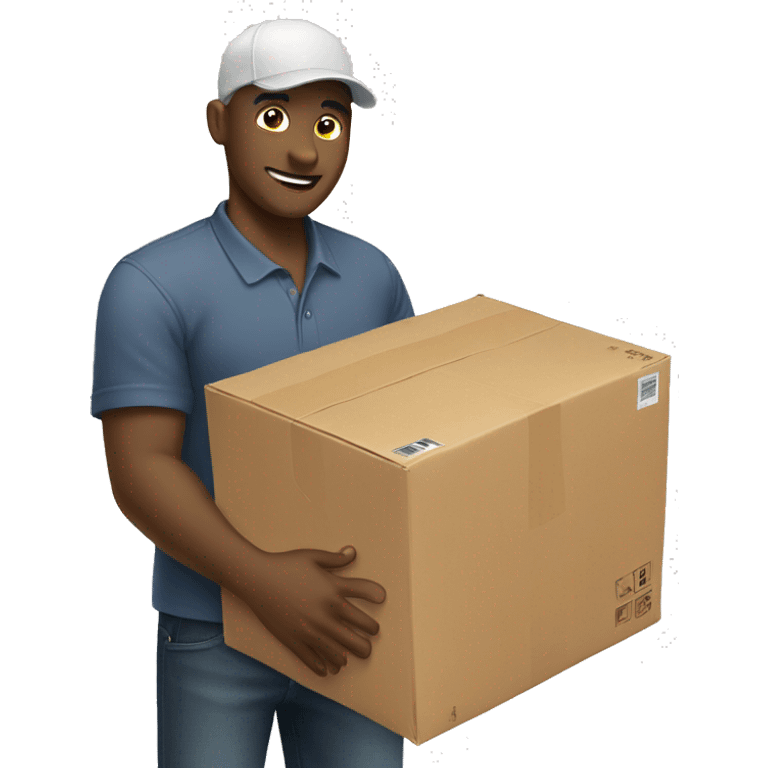 Man picking up package emoji