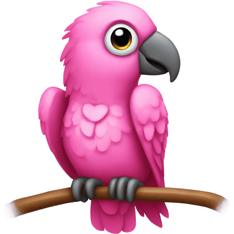 Pink parrot with a bow emoji