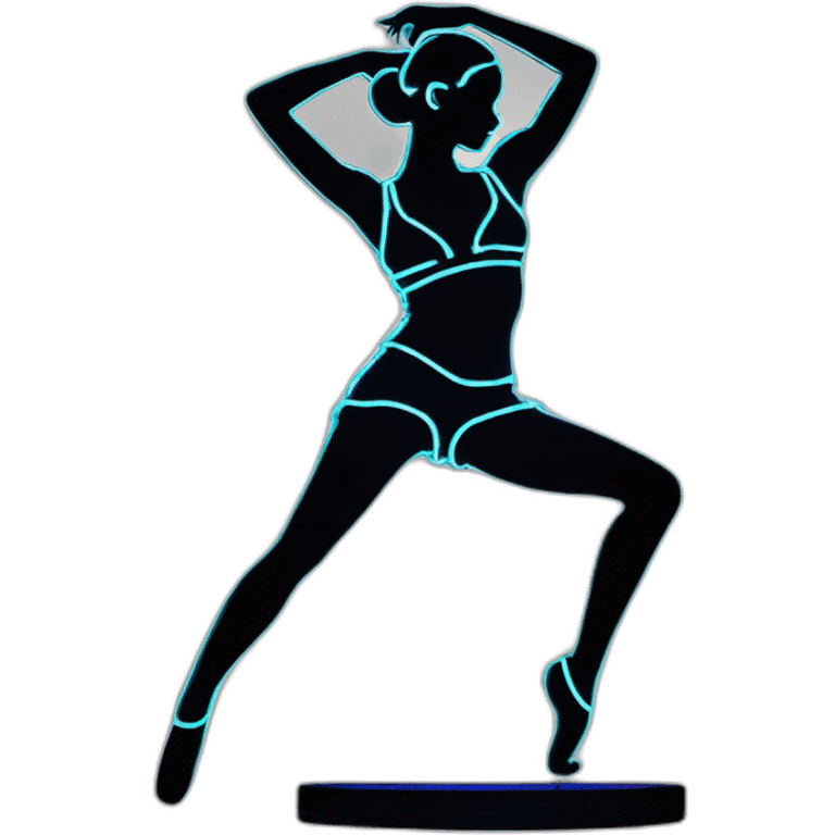 Sexy silhouette hyper-realistic dancer neon sign emoji