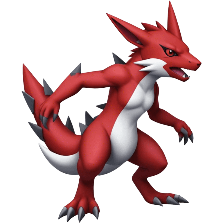 Edgy Cool Beautiful Guilmon-Zangoose-Zoroark, full body emoji