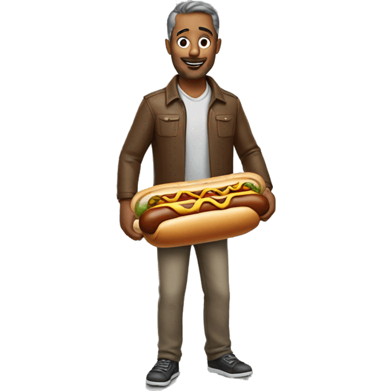 man with a hotdog emoji