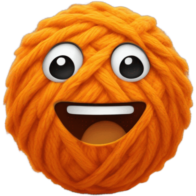 Animated fuzzy orange weave ball  emoji