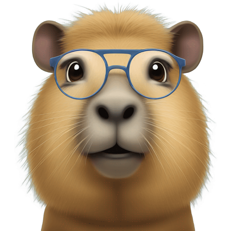 Nerdy capybara with glasses emoji