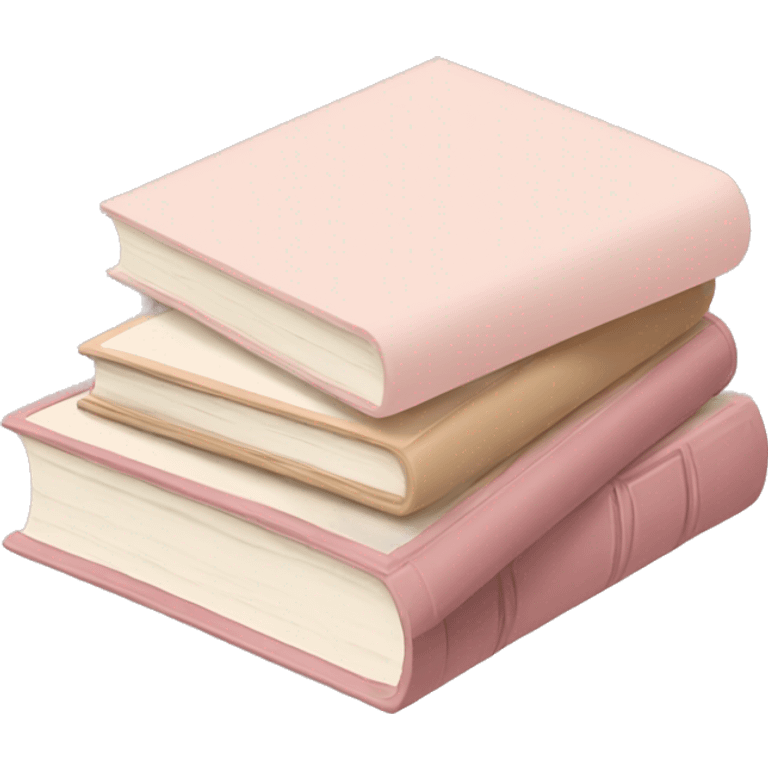 aesthetic book stack beige and light pink emoji