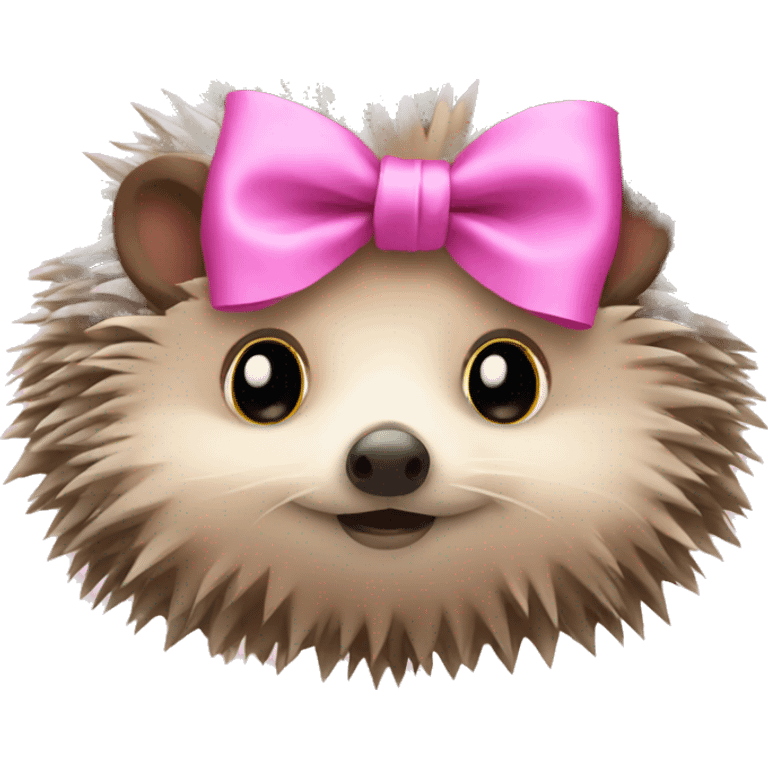 hedgehog with a pink bow emoji