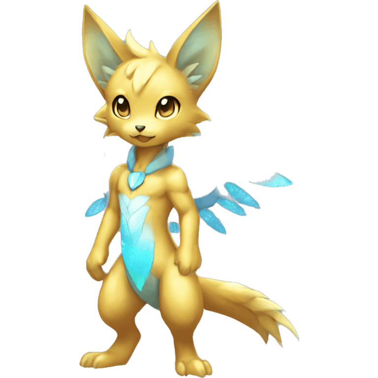 a anthro chibi-style shiny sparkle-Fakémon-hybrid full body emoji