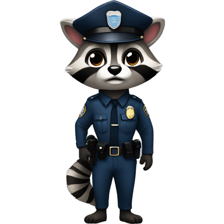 racoon full body cop emoji