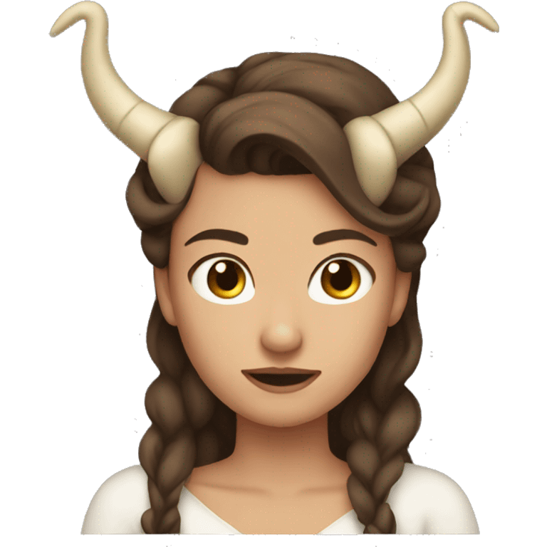 princess hell with horns brown hair emoji