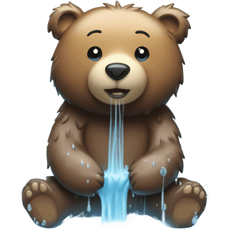 Showering bear emoji